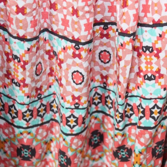 Torrid Mosaic Smocked Bell Sleeve Dress Boho Off Shoulder Plus Size 4 4X H13242 - Picture 5 of 11